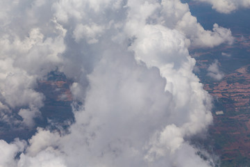 Bright blue sky above the clouds