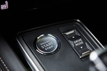 Engine Start Stop button of a modern car