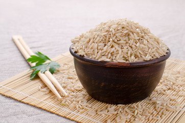Brown unpolished rice