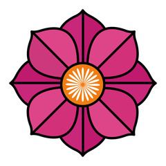 indian lotus flower nature icon