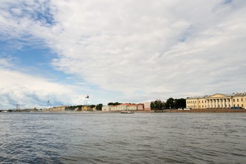 Fototapeta premium St. Petersburg, Russia, July 2019. Magnificent blue sky and clouds over the historic center of the city.
