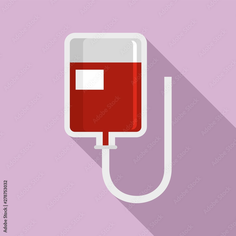 Poster blood package icon. flat illustration of blood package vector icon for web design