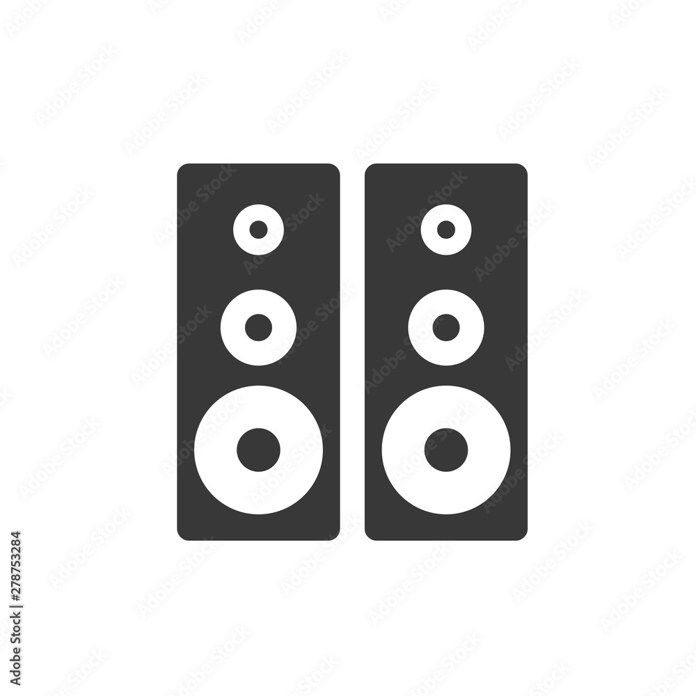 Poster Speaker icon template color editable. Sound symbol vector sign isolated on white background. Simple logo vector illustration for graphic and web design.
