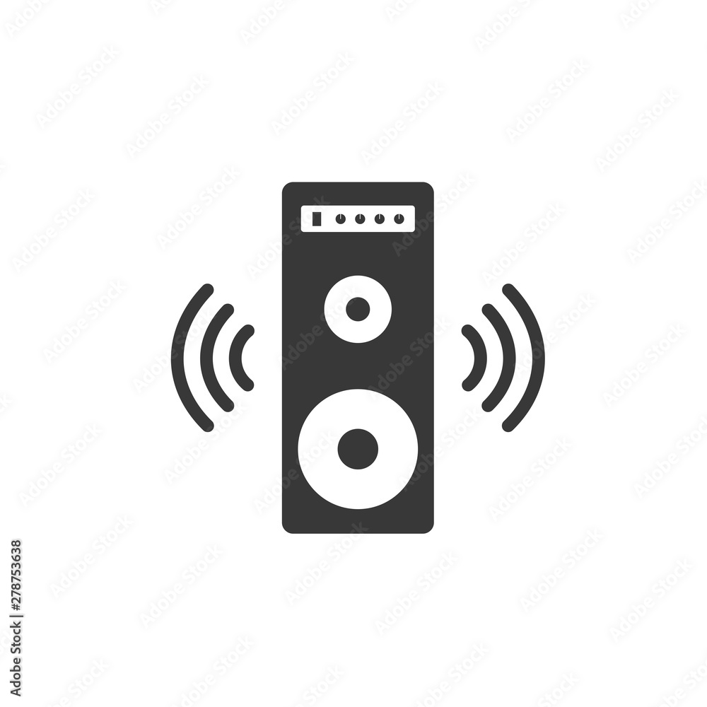 Poster speaker icon template color editable. sound symbol vector sign isolated on white background. simple 