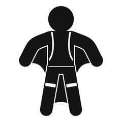 Skydiver top view icon. Simple illustration of skydiver top view vector icon for web design isolated on white background