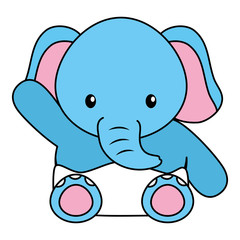 cute little elephant baby character