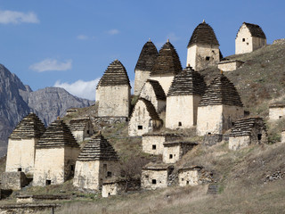 Dargavs, North Ossetia, Russia. The city of the dead is an ancient necropolis.