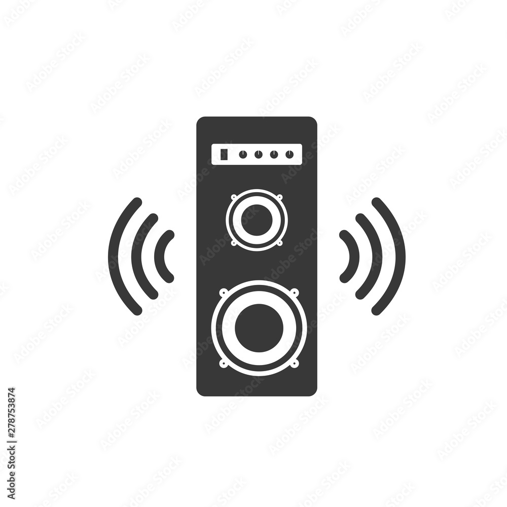 Aufkleber Speaker icon template color editable. Sound symbol vector sign isolated on white background. Simple logo vector illustration for graphic and web design.