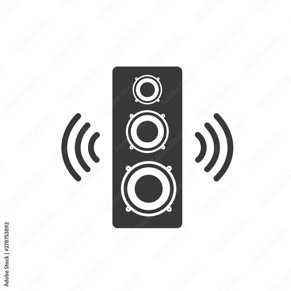 Fototapete speaker icon template color editable. sound symbol vector sign isolated on white background. simple 