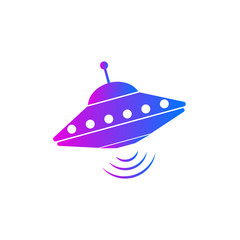 UFO flying saucer vector icon