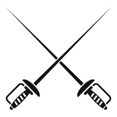Fencing swords icon. Simple illustration of fencing swords vector icon for web design isolated on white background