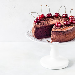 Chocolate Cake with Sweet Cherries