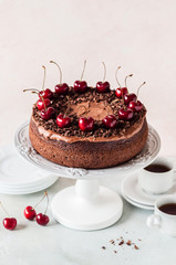 Chocolate Cake with Sweet Cherries