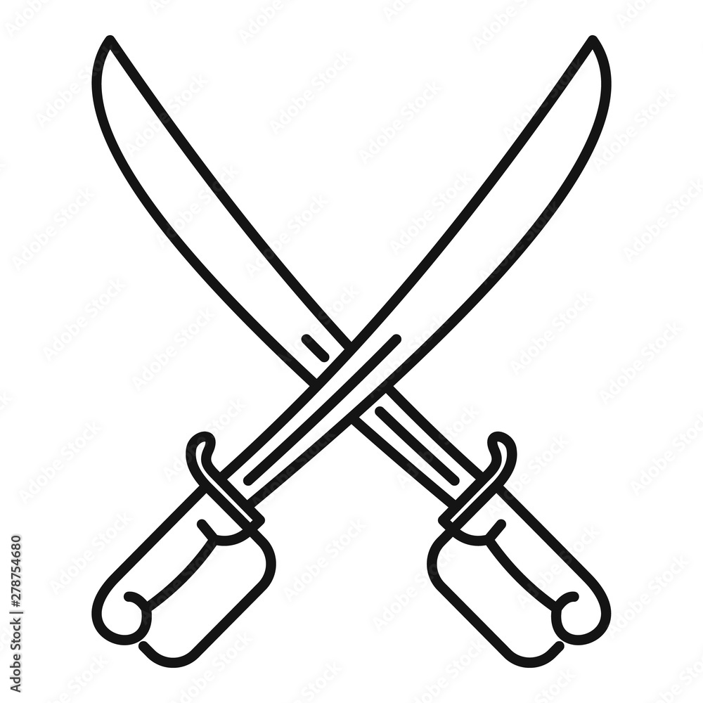 Poster fencing swords icon. outline fencing swords vector icon for web design isolated on white background