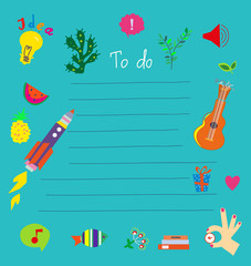 To do list - funny design for kids. Vector graphic illustration - 278754818