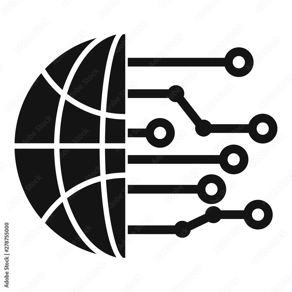 Poster global artificial intelligence icon. simple illustration of global artificial intelligence vector ic