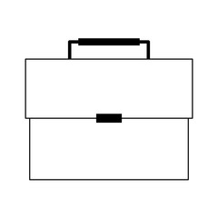 executive business finance suitcase cartoon in black and white