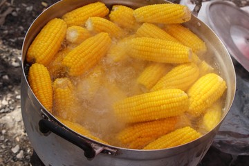 Corn boil is delicious at street food (