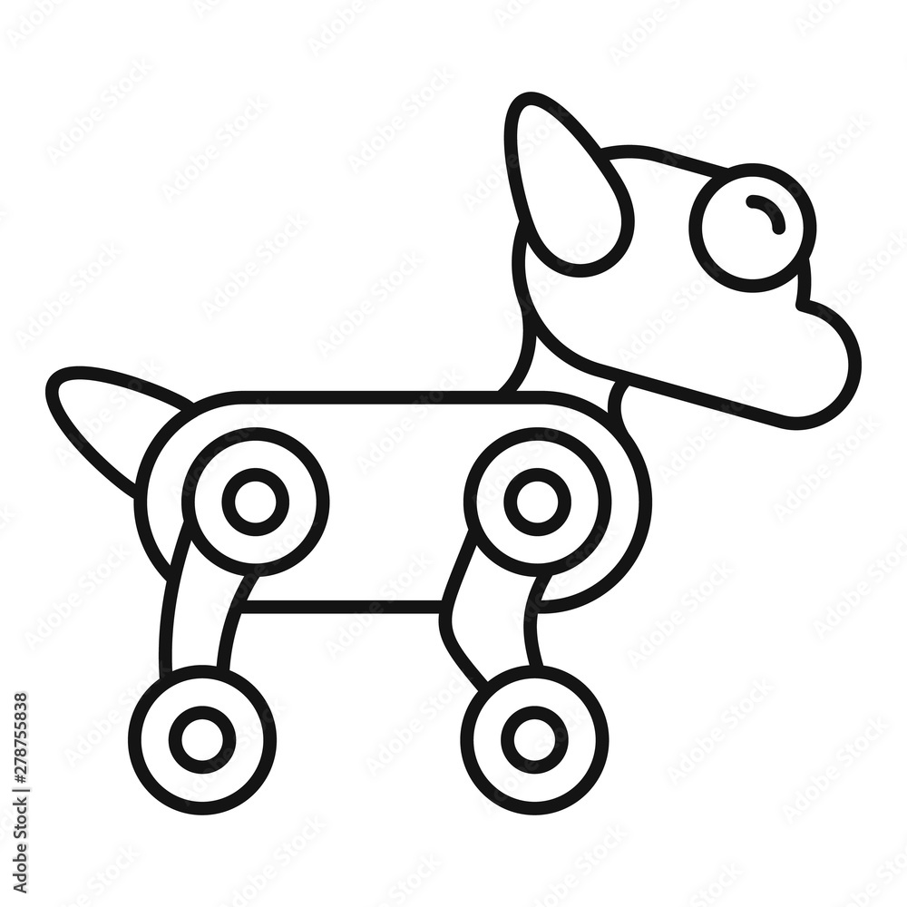 Poster ai dog robot icon. outline ai dog robot vector icon for web design isolated on white background