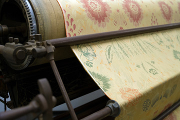Measure machine. Used to measure, control and warp fabrics before sell them.