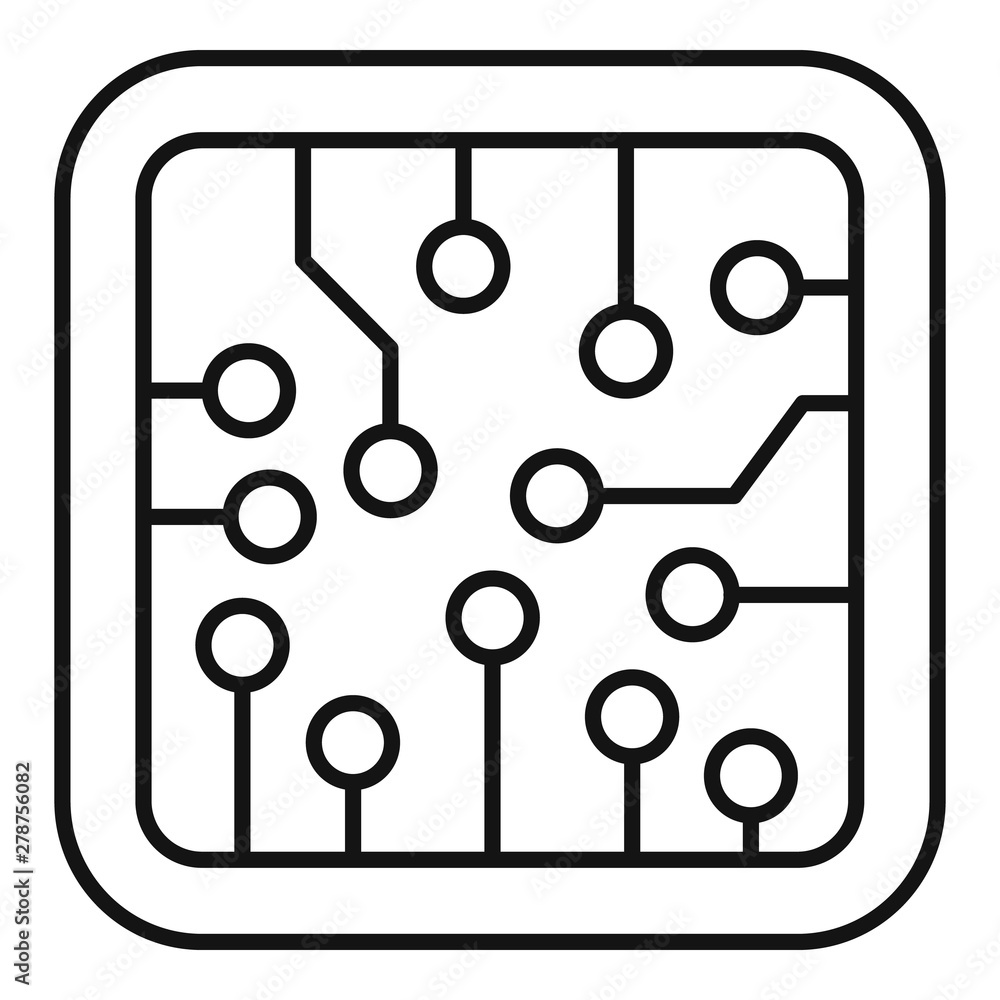 Poster smart processor icon. outline smart processor vector icon for web design isolated on white backgroun