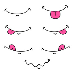Smiling happy set by Vector