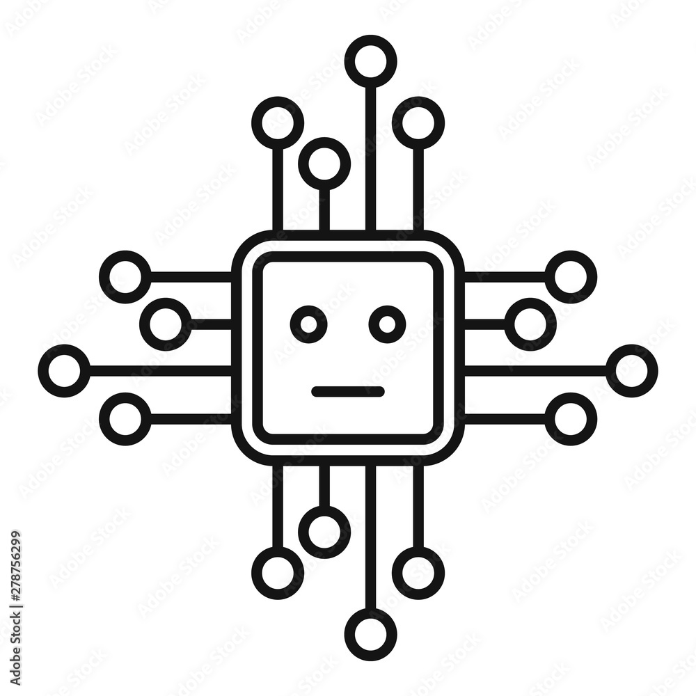 Poster smartphone processor icon. outline smartphone processor vector icon for web design isolated on white