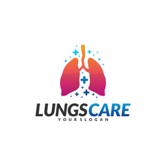 Lungs Health Care Logo Design Concept Vector. Lungs with Health icon logo template