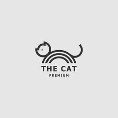 minimalist logo cat with line art concept