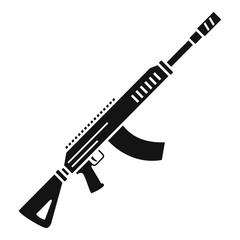 Rifle shoot icon. Simple illustration of rifle shoot vector icon for web design isolated on white background