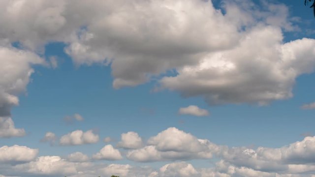 GOMEL, BELARUS clouds float over the lake in the evening
