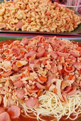 Spaghetti with pork delicious at street food