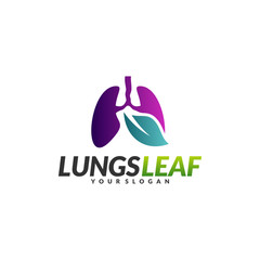 Lungs Health Care Logo Design Concept Vector. Eco Lungs icon logo template. Nature Lungs Logo Vector. Lungs Leaf Logo Template