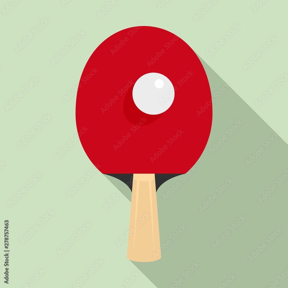 Poster ping pong racket icon. flat illustration of ping pong racket vector icon for web design