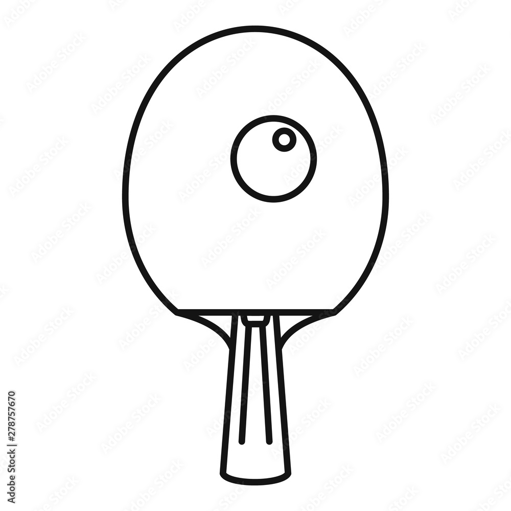 Poster ping pong racket icon. outline ping pong racket vector icon for web design isolated on white backgro