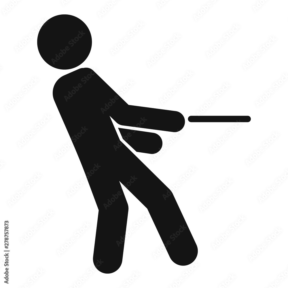 Poster tug of war game icon. simple illustration of tug of war game vector icon for web design isolated on 