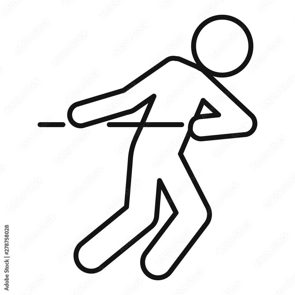 Aufkleber tug war game icon. outline tug war game vector icon for web design isolated on white background