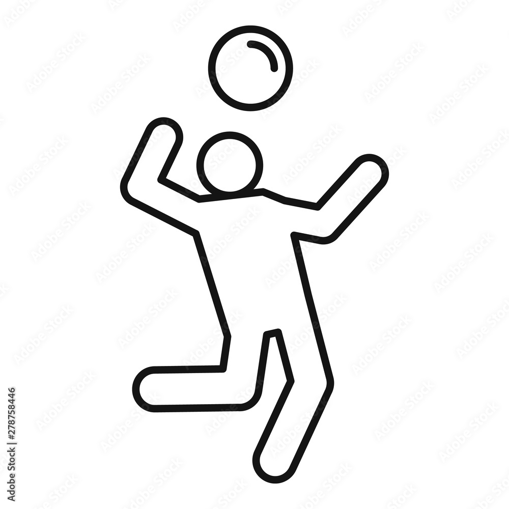 Poster volleyball player atack icon. outline volleyball player atack vector icon for web design isolated on