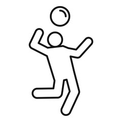 Fototapeta na wymiar Volleyball player atack icon. Outline volleyball player atack vector icon for web design isolated on white background