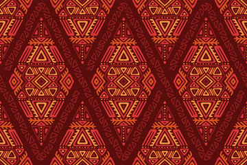 African Ethnic Style Vector Seamless Pattern
