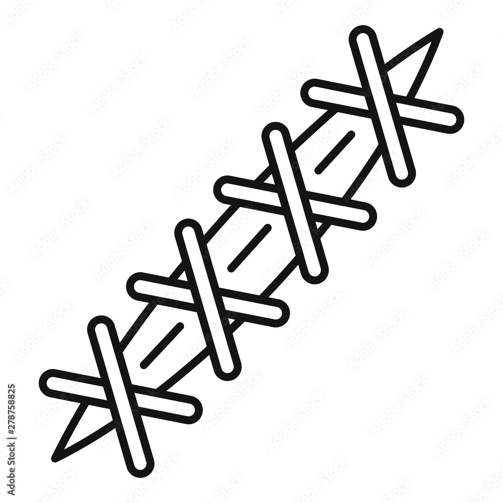 Poster cross suture icon. outline cross suture vector icon for web design isolated on white background