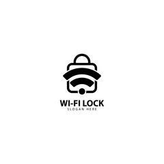 Naklejka premium Wifi Lock Logo Design Template