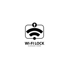 Wifi Lock Logo Design Template