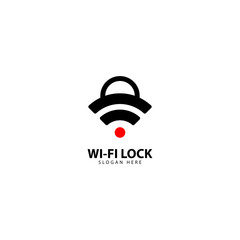 Wifi Lock Logo Design Template