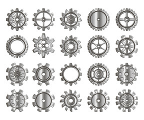 Set  gears in the style of steampunk. Vector illustration.