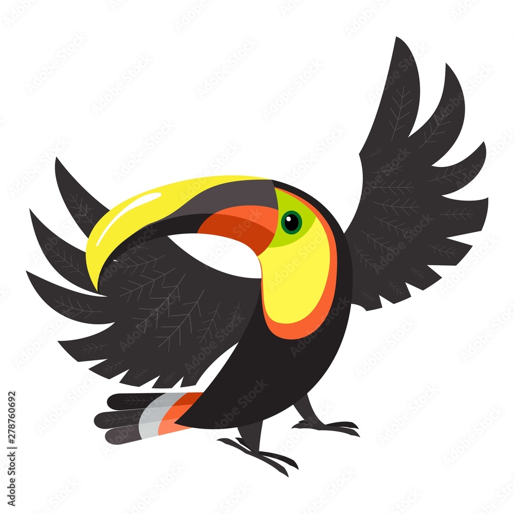 Poster toucan macaw icon. cartoon of toucan macaw vector icon for web design isolated on white background