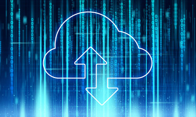 background 3d illustration rendering, cloud storage icon, data deep learning, robotic ai science net web, neuron brain, futuristic connecting, digital technology network