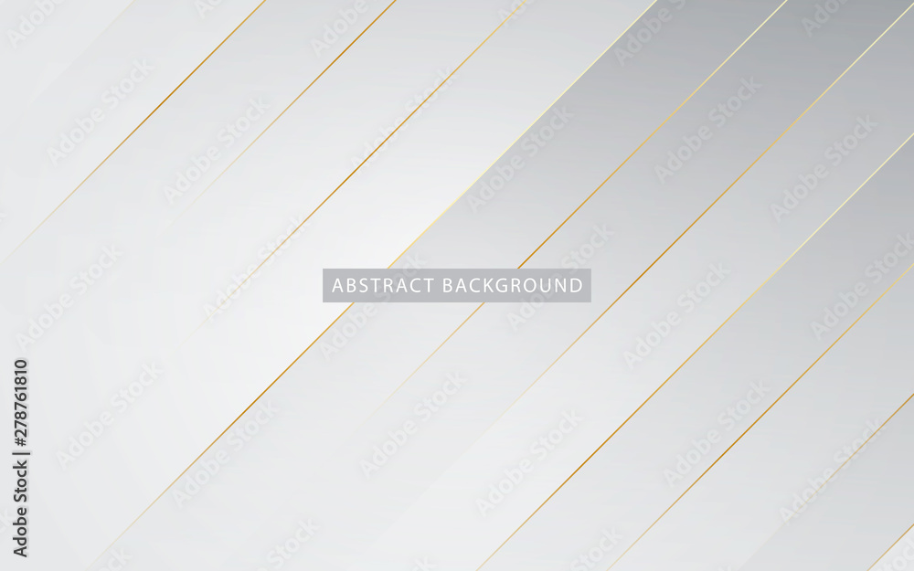 Poster abstract light silver background vector. modern white background with golden list effect.