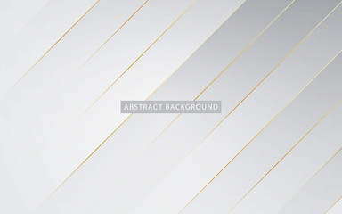 Obraz premium Abstract light silver background vector. Modern white background with golden list effect.