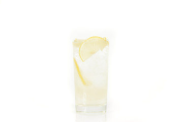 Tasty Gin Fizz cocktail on a white background